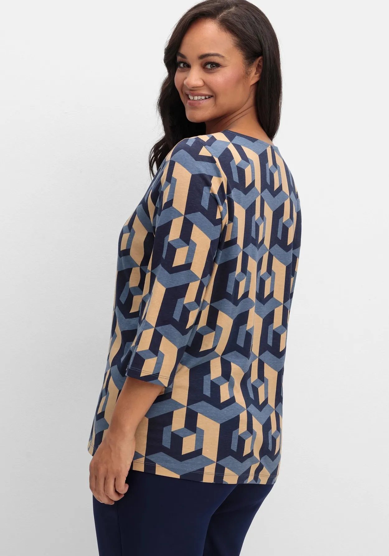 3/4-Arm-Shirt mit grafischem Print<sheego Outlet