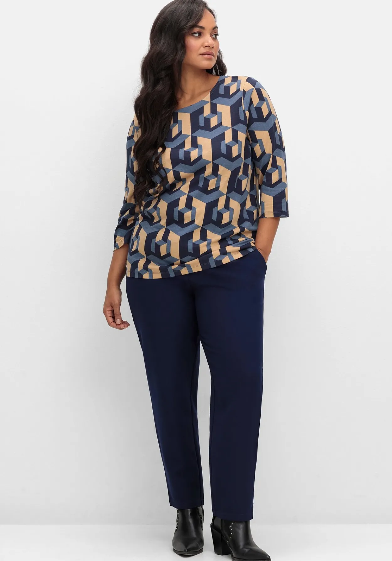 3/4-Arm-Shirt mit grafischem Print<sheego Outlet