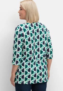 3/4-Arm-Shirt mit grafischem Retromuster<sheego Discount