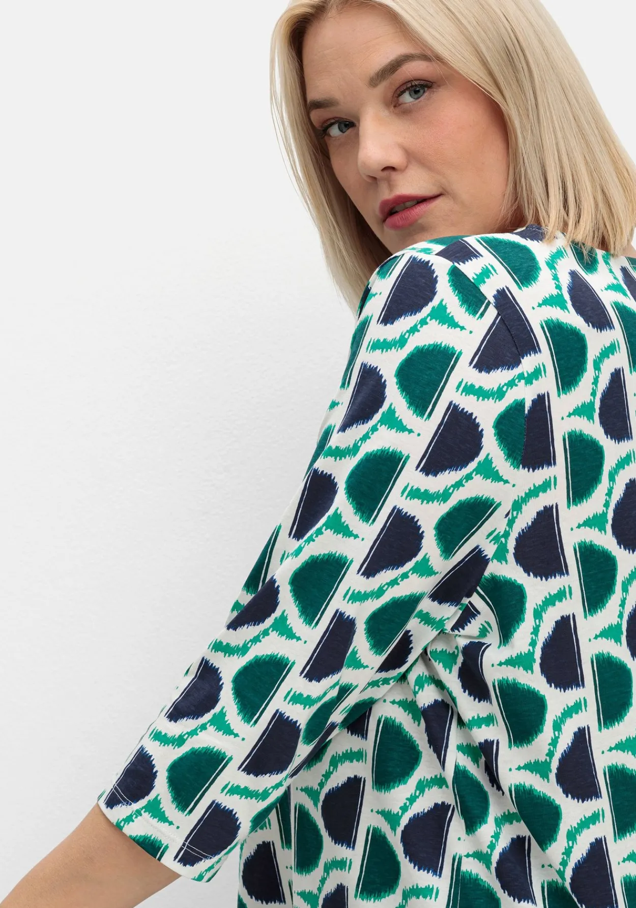 3/4-Arm-Shirt mit grafischem Retromuster<sheego Discount