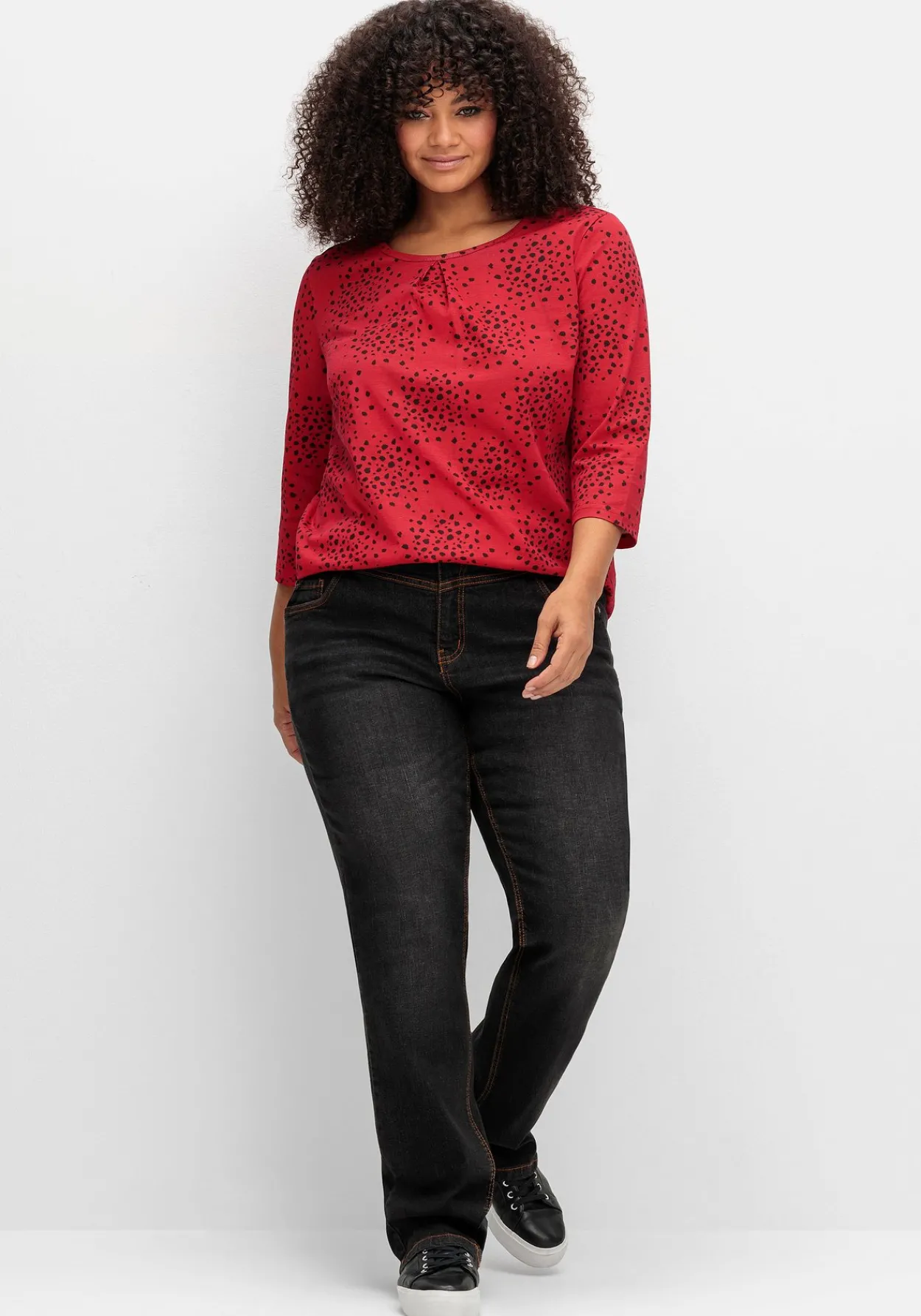 3/4-Arm-Shirt mit Konfetti-Print<sheego Online
