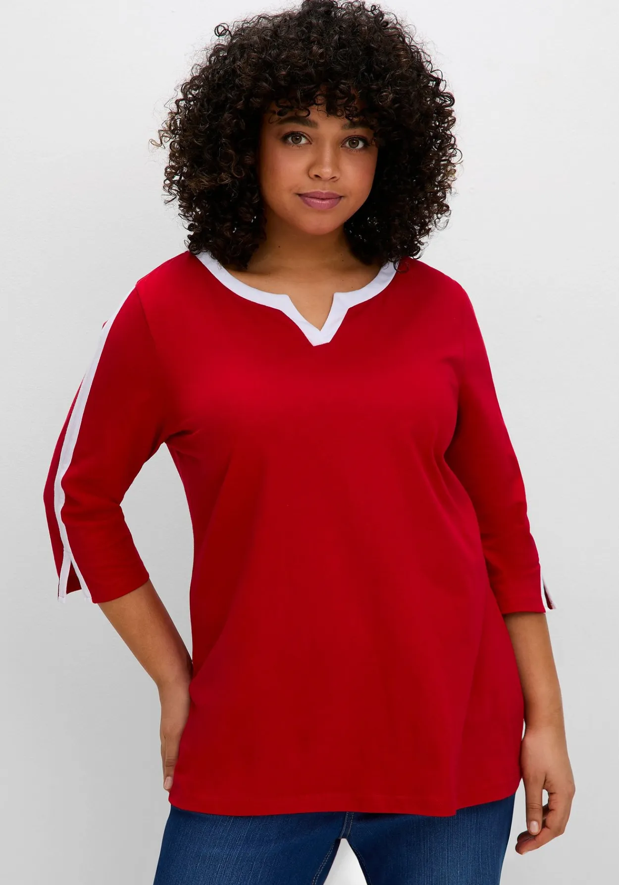3/4-Arm-Shirt mit Kontrastdetails<sheego Discount