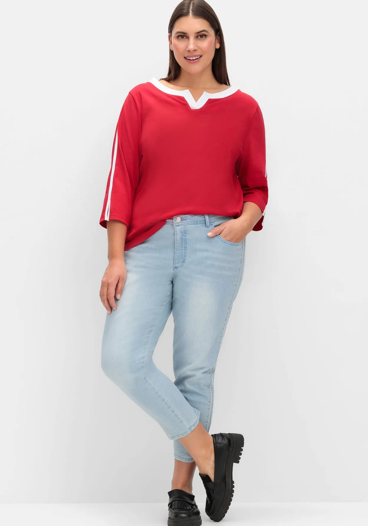 3/4-Arm-Shirt mit Kontrastdetails<sheego New