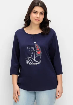 3/4-Arm-Shirt mit maritimem Frontdruck<sheego Best