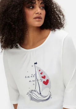 3/4-Arm-Shirt mit maritimem Frontdruck<sheego Hot
