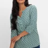 3/4-Arm-Shirt mit Retro-Alloverdruck<sheego Sale