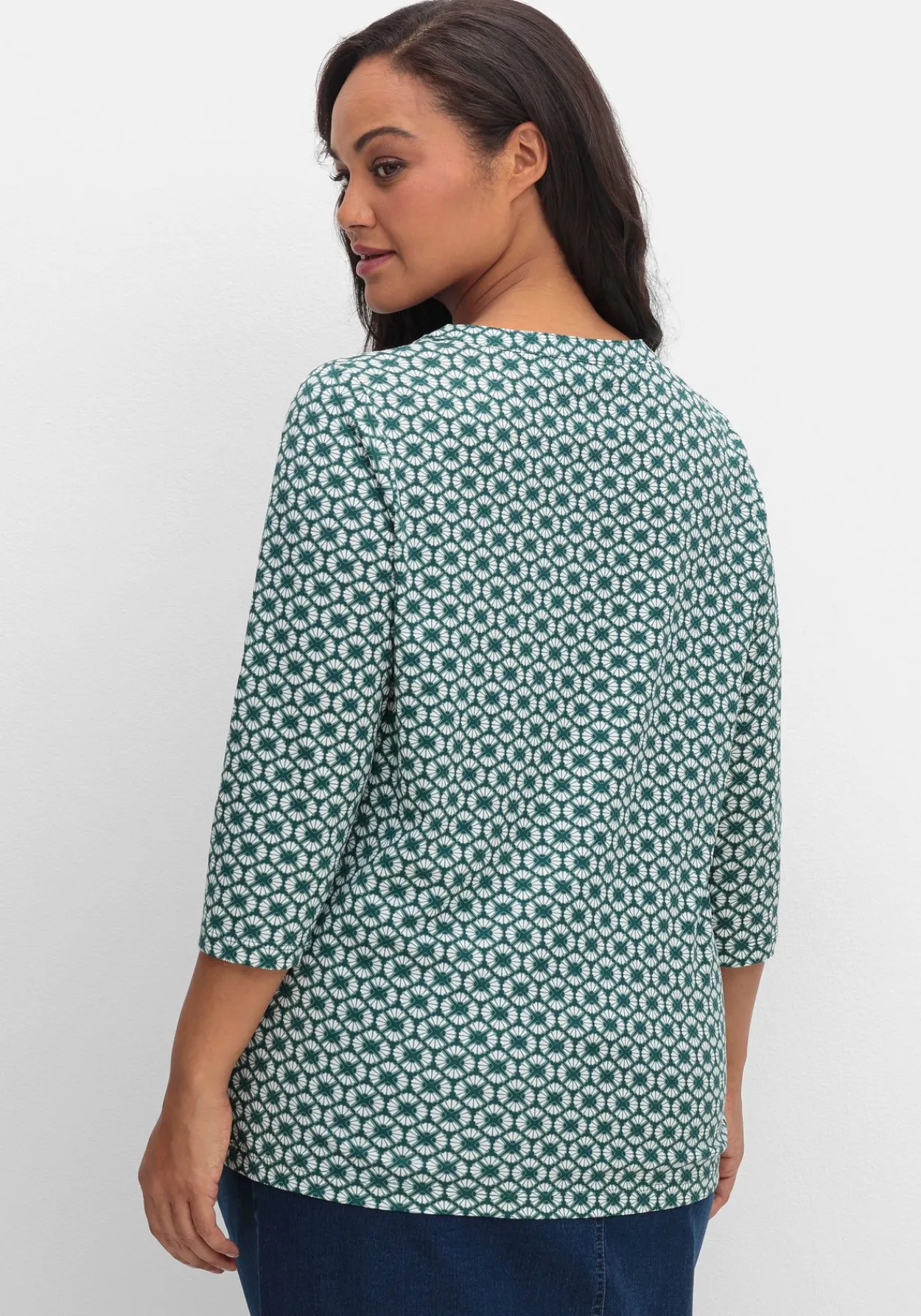 3/4-Arm-Shirt mit Retro-Alloverdruck<sheego Sale