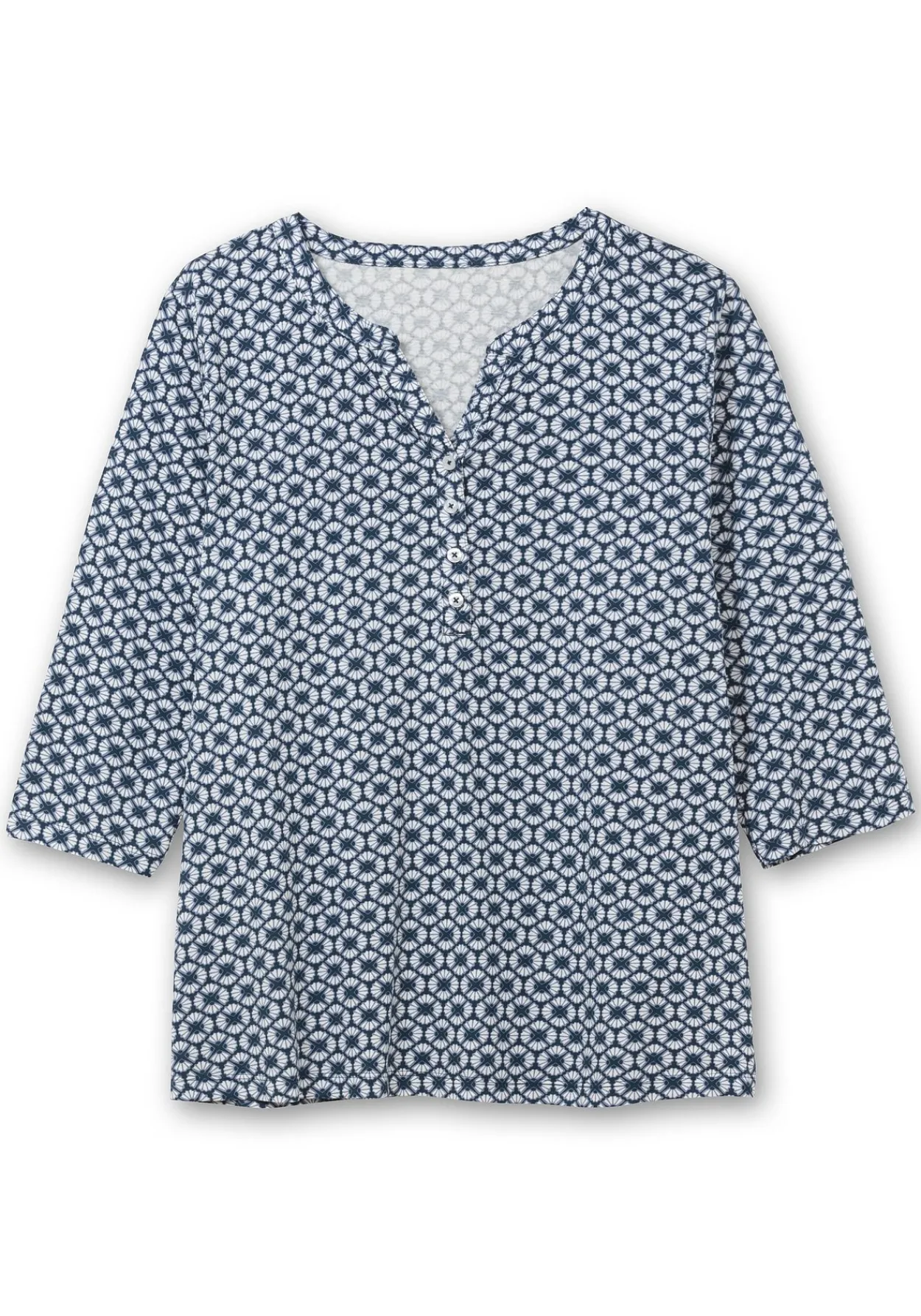3/4-Arm-Shirt mit Retro-Alloverdruck<sheego Discount