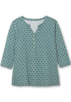 3/4-Arm-Shirt mit Retro-Alloverdruck<sheego Sale