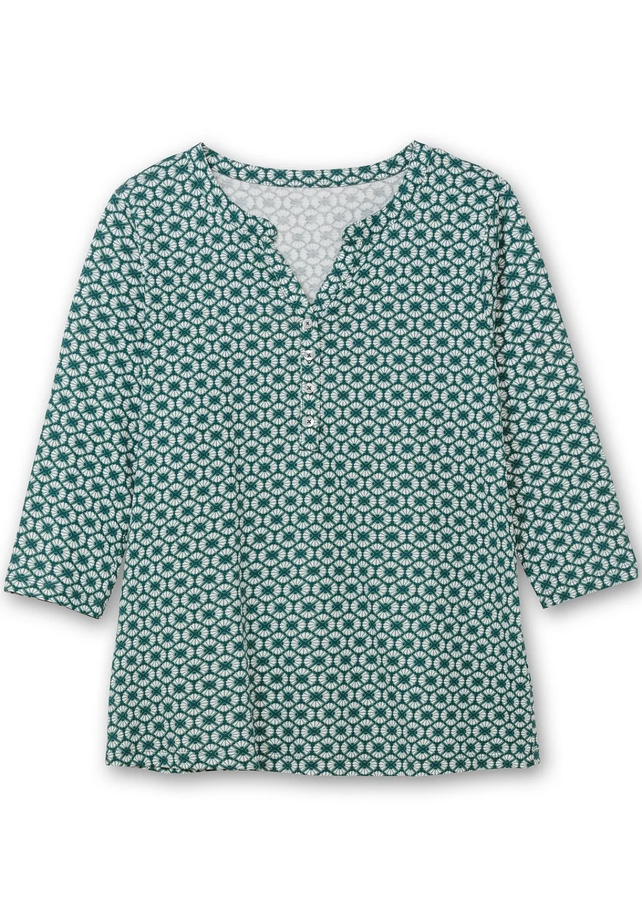3/4-Arm-Shirt mit Retro-Alloverdruck<sheego Sale