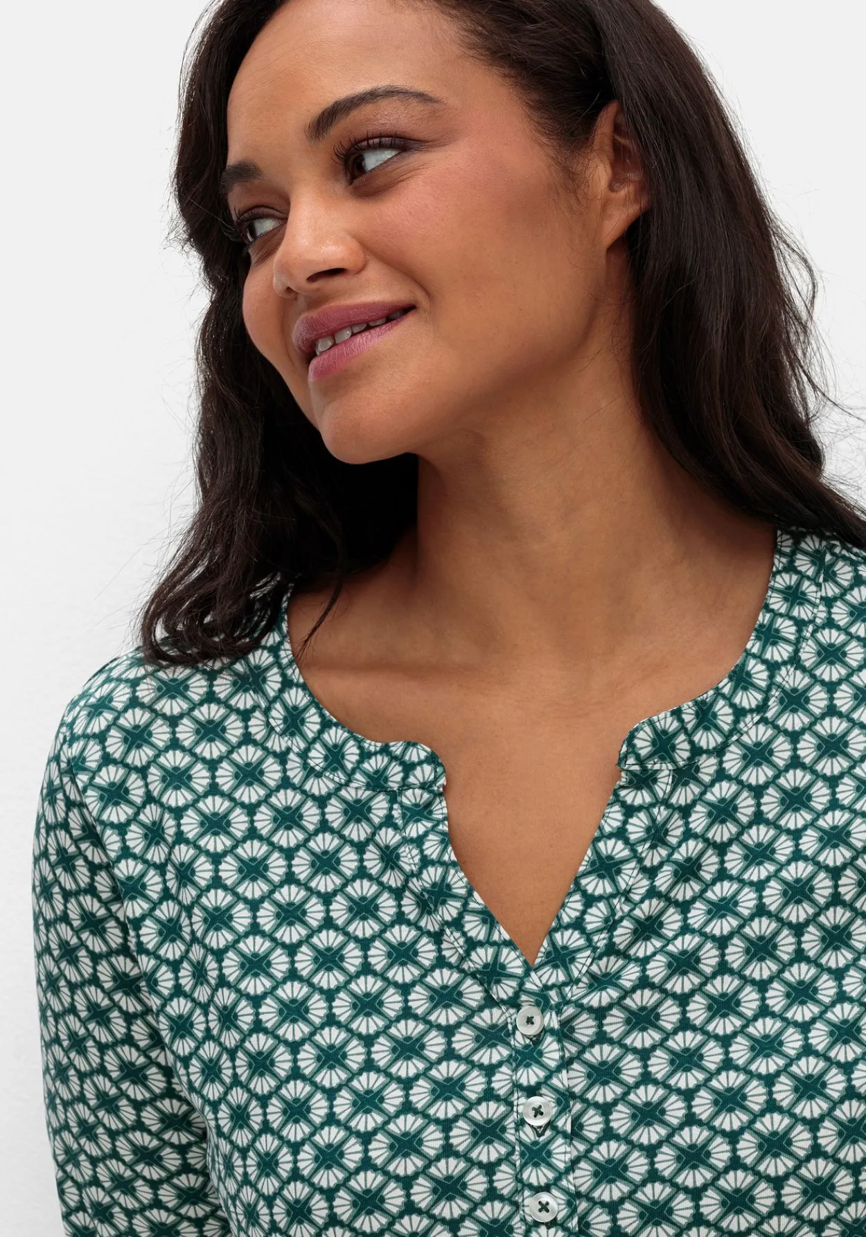 3/4-Arm-Shirt mit Retro-Alloverdruck<sheego Sale