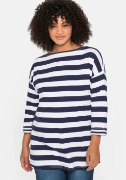 3/4-Arm-Shirt mit Ringeln und U-Boot-Ausschnitt<sheego Sale