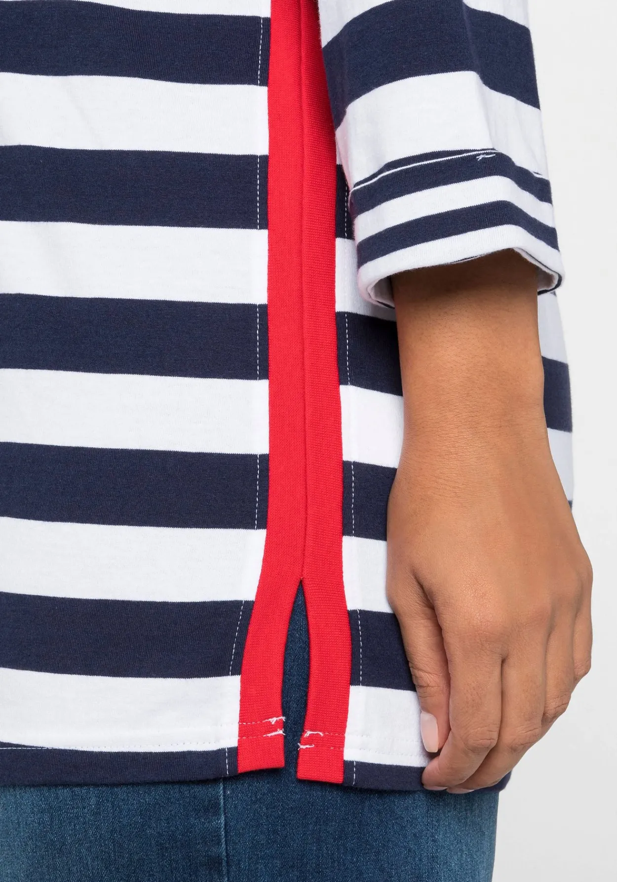 3/4-Arm-Shirt mit Ringeln und U-Boot-Ausschnitt<sheego Sale