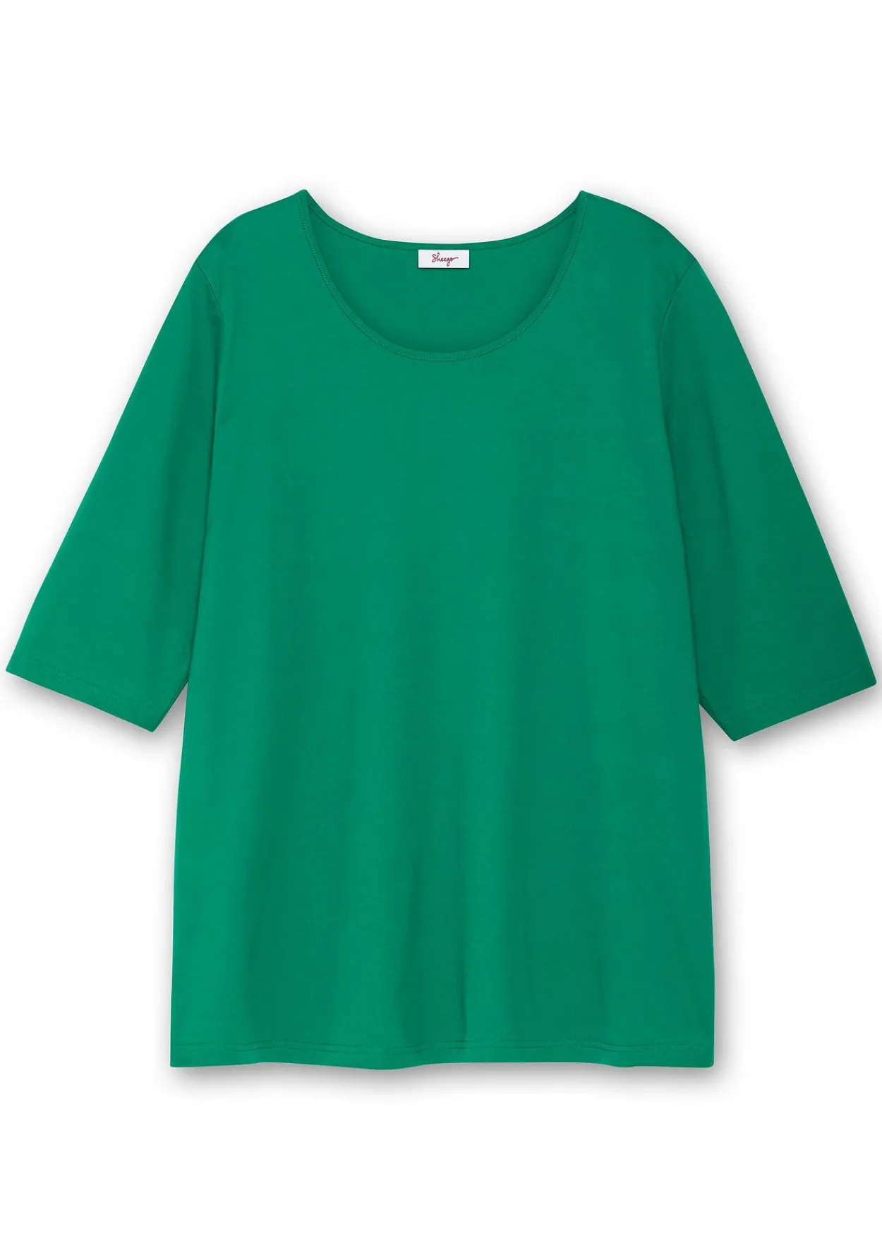 3/4-Arm-Shirt mit Rundhalsausschnitt, gerade Schnittform<sheego Discount