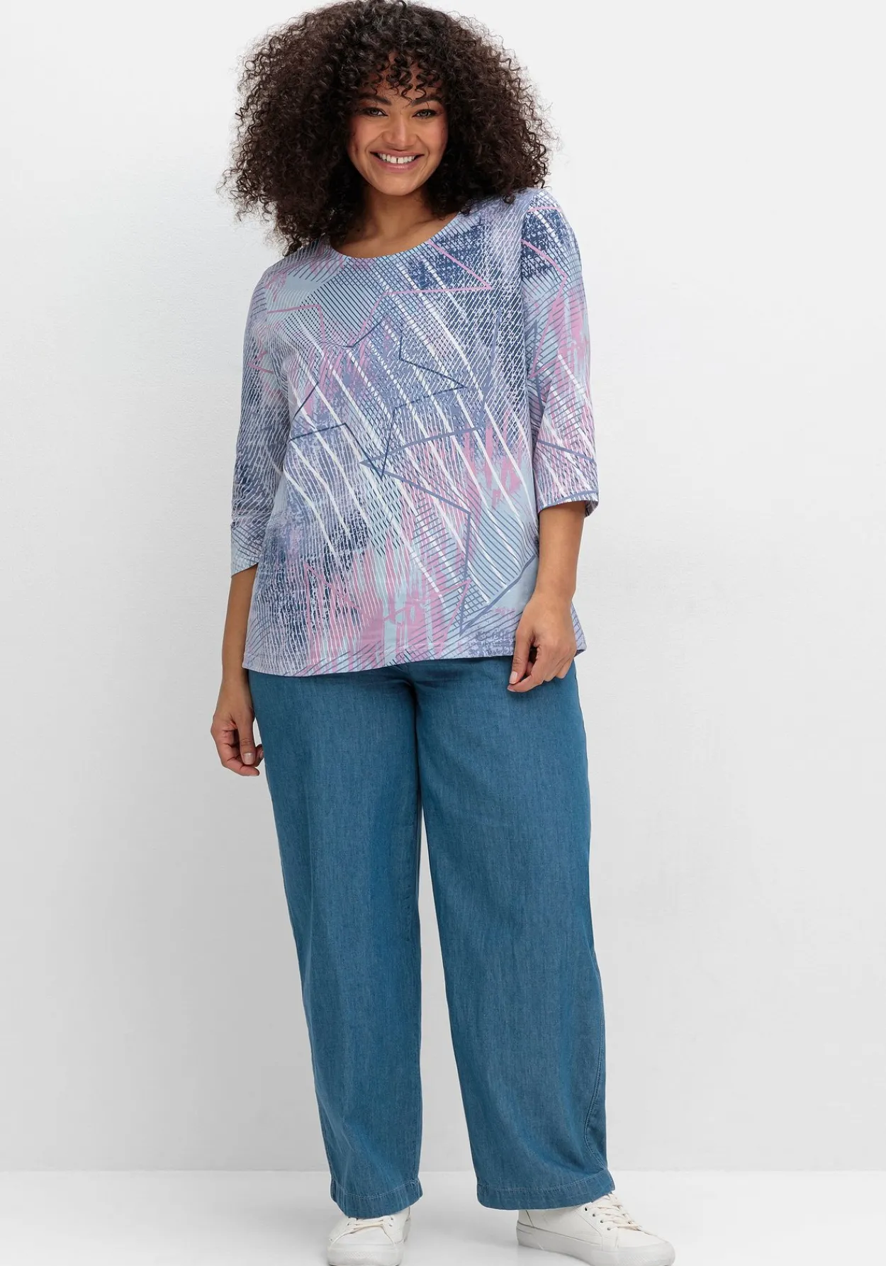 3/4-Arm-Shirt mit softem Alloverdruck<sheego Best