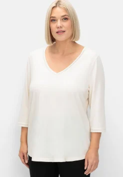 3/4-Arm-Shirt mit V-Ausschnitt, in leichter A-Linie<sheego Best