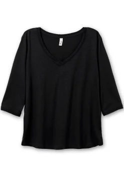 3/4-Arm-Shirt mit V-Ausschnitt, in leichter A-Linie<sheego New