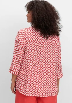3/4-Arm-Tunika mit Faltendetails und Grafikprint<sheego Fashion