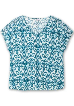 Ausbrenner-Shirt mit Gummizugbund<sheego Fashion