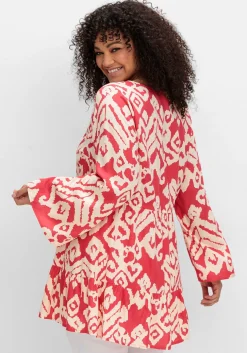 Ausgestellte Bluse mit Grafikprint und Volant am Saum<sheego by Joe Browns Sale