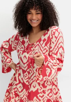 Ausgestellte Bluse mit Grafikprint und Volant am Saum<sheego by Joe Browns Sale