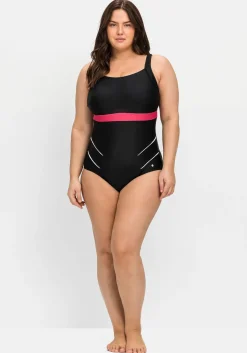 Badeanzug mit Kontrastdetails und Shaping-Effekt<sheego Hot