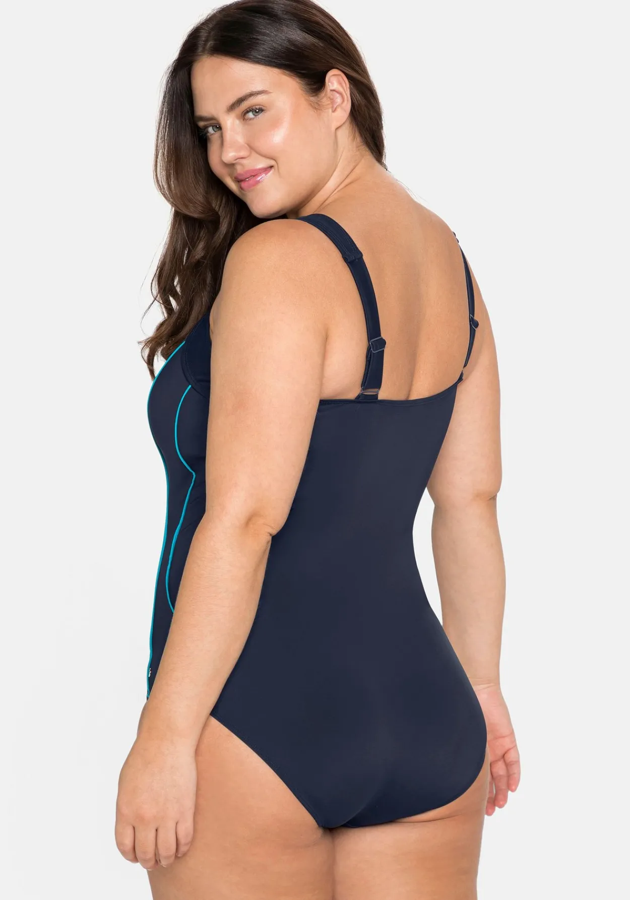 Badeanzug mit Kontrastpaspeln und Shaping-Effekt<sheego Discount