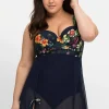 Badekleid mit transparentem Mesh-Rock<sheego by Joe Browns Online