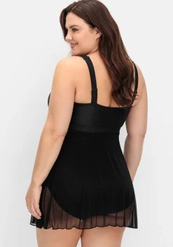 Badekleid mit transparentem Mesh-Rock<sheego Best