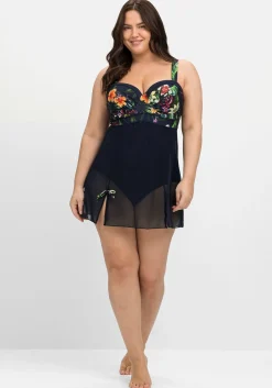Badekleid mit transparentem Mesh-Rock<sheego by Joe Browns Online