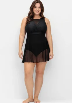 Badekleid mit transparentem Mesh-Rock<sheego Best