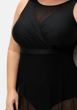 Badekleid mit transparentem Mesh-Rock<sheego Best