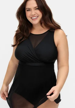 Badekleid mit transparentem Mesh-Rock<sheego Best