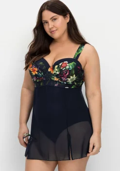 Badekleid mit transparentem Mesh-Rock<sheego by Joe Browns Online