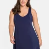 Badekleid mit V-Ausschnitt und integrierter Hose.<sheego Hot