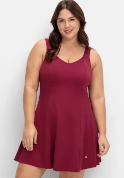 Badekleid mit V-Ausschnitt und integrierter Hose.<sheego Outlet