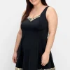 Badekleid mit V-Ausschnitt und Kontrast-Partien<sheego Clearance