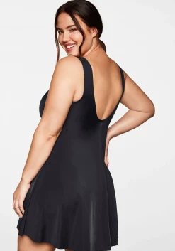 Badekleid mit V-Ausschnitt und integrierter Hose.<sheego Outlet