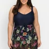 Badekleid mit zipfeligem Mesh-Rock<sheego by Joe Browns Outlet