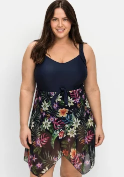 Badekleid mit zipfeligem Mesh-Rock<sheego by Joe Browns Outlet