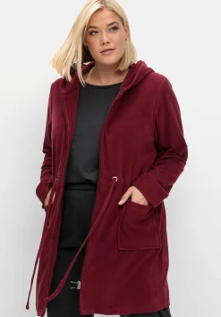 Bademantel mit Reißverschluss und Kapuze<sheego Fashion