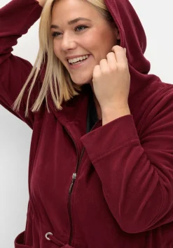 Bademantel mit Reißverschluss und Kapuze<sheego Fashion