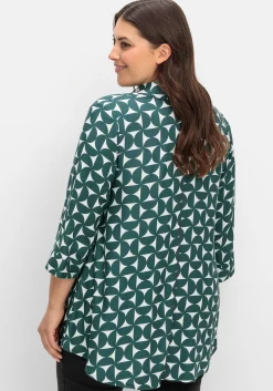 Bedruckte Bluse in schwingender A-Linie<sheego Clearance