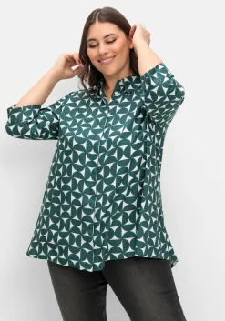 Bedruckte Bluse in schwingender A-Linie<sheego Clearance
