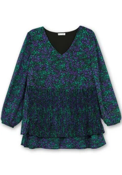 Bedruckte Chiffontunika mit Plisseefalten<sheego by Joe Browns Fashion