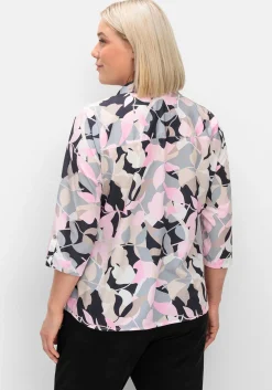 Bedruckte Tunika mit Blusenkragen, aus Crêpe<sheego Fashion