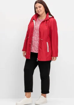 Übergangsjacke mit Kapuze und Kontrastdetails<sheego New