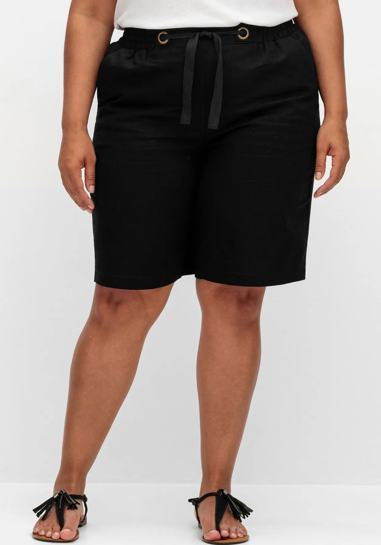 Bermudas im Leinen-Mix, mit Gummibund<sheego Outlet