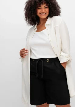 Bermudas im Leinen-Mix, mit Gummibund<sheego Outlet