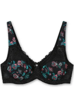 Bügel-BH mit Paisleydruck und Spitze<sheego Discount